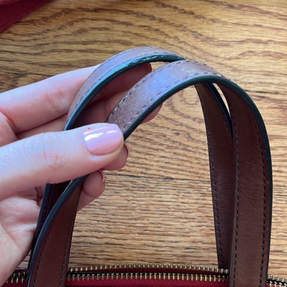 Red Genuine Leather Fossil Satchel Bag/Purse - Picture 6 of 11